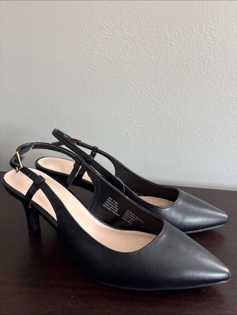 Apt. 9 Black Pointed Leather Slingback Mules - Picture 9 of 16